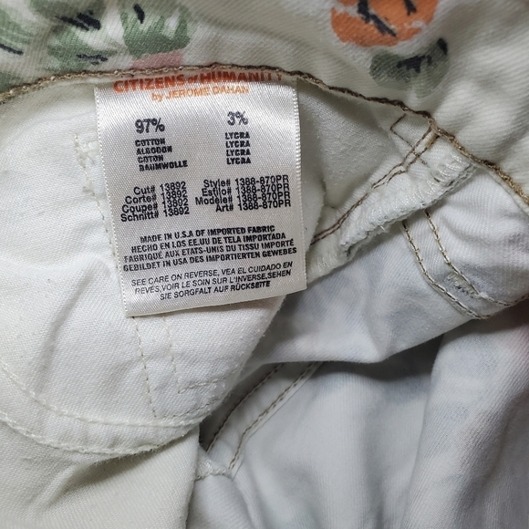 Citizens of Humanity Thompson Skinny Jeans Sz 28 Floral - Picture 9 of 10